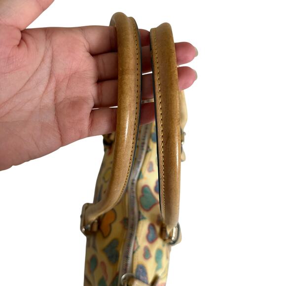 Dooney & Bourke Heart Print Satchel Y2K Vintage Coquette Bag Rare Novelty Tote - Picture 7 of 16